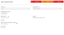 Edit Sales Loss page